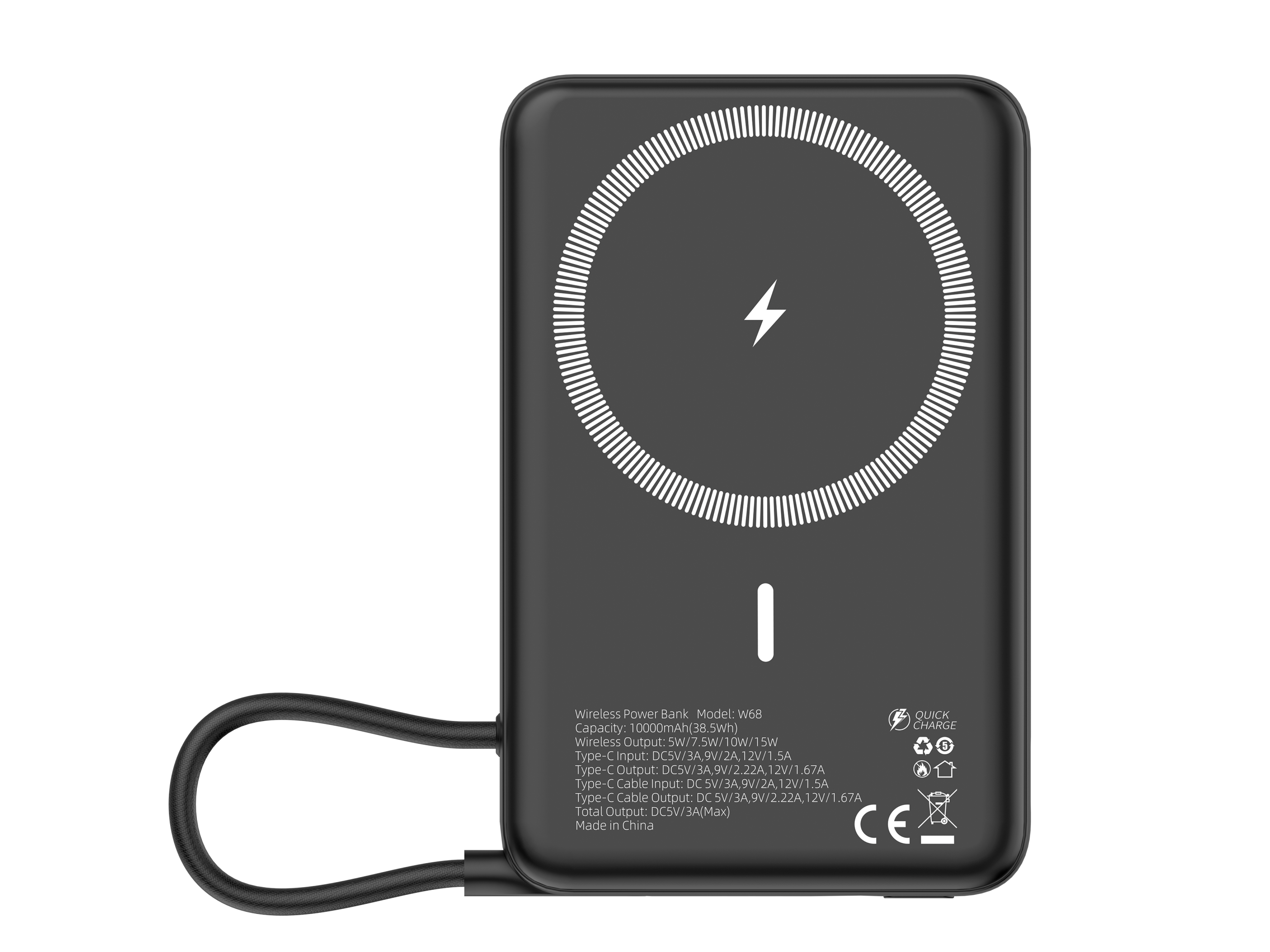 Wireless Portable Charger 10,000 mAh W68
